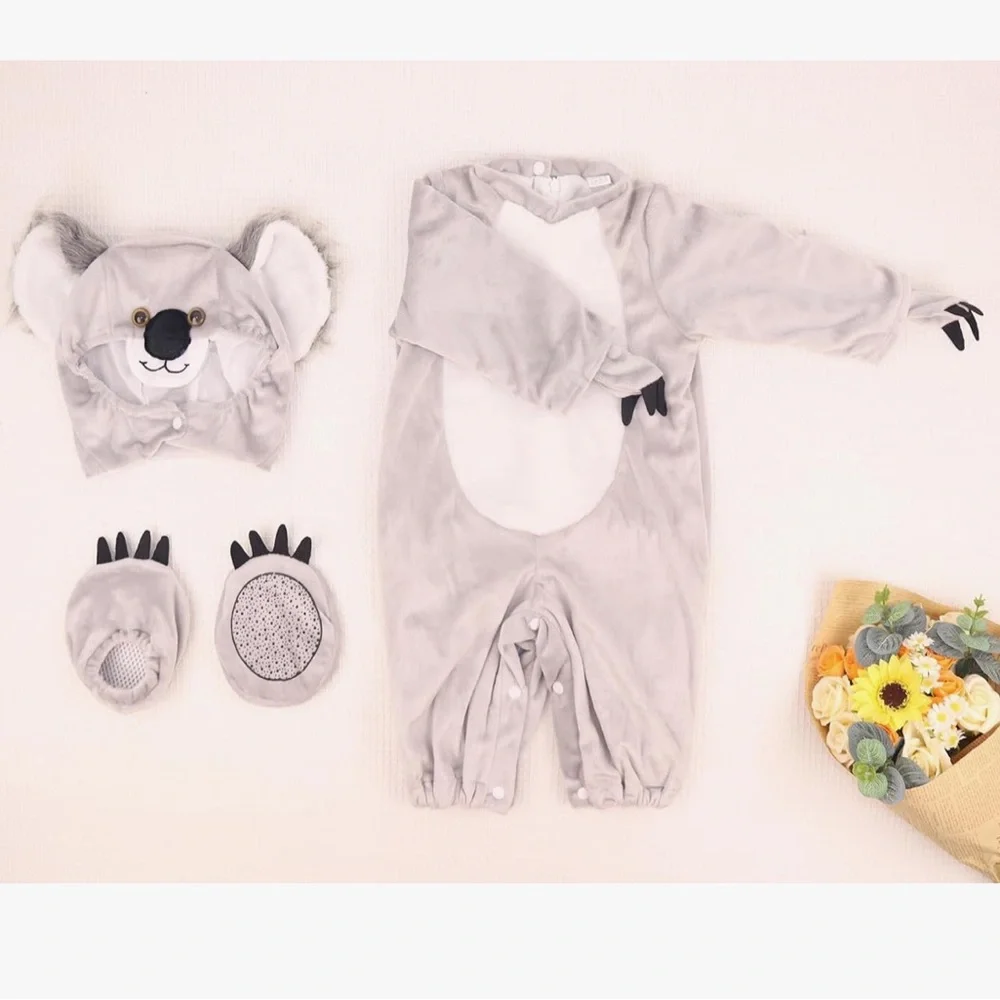 Halloween 24M Animal Koala Baby Toddler Funny Costume Cosplay Romper new
